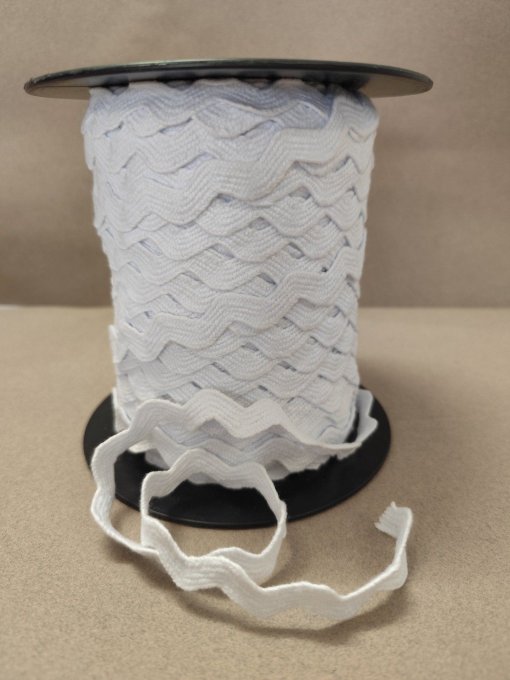 Serpentine coton blanc 5 mm au mètre -