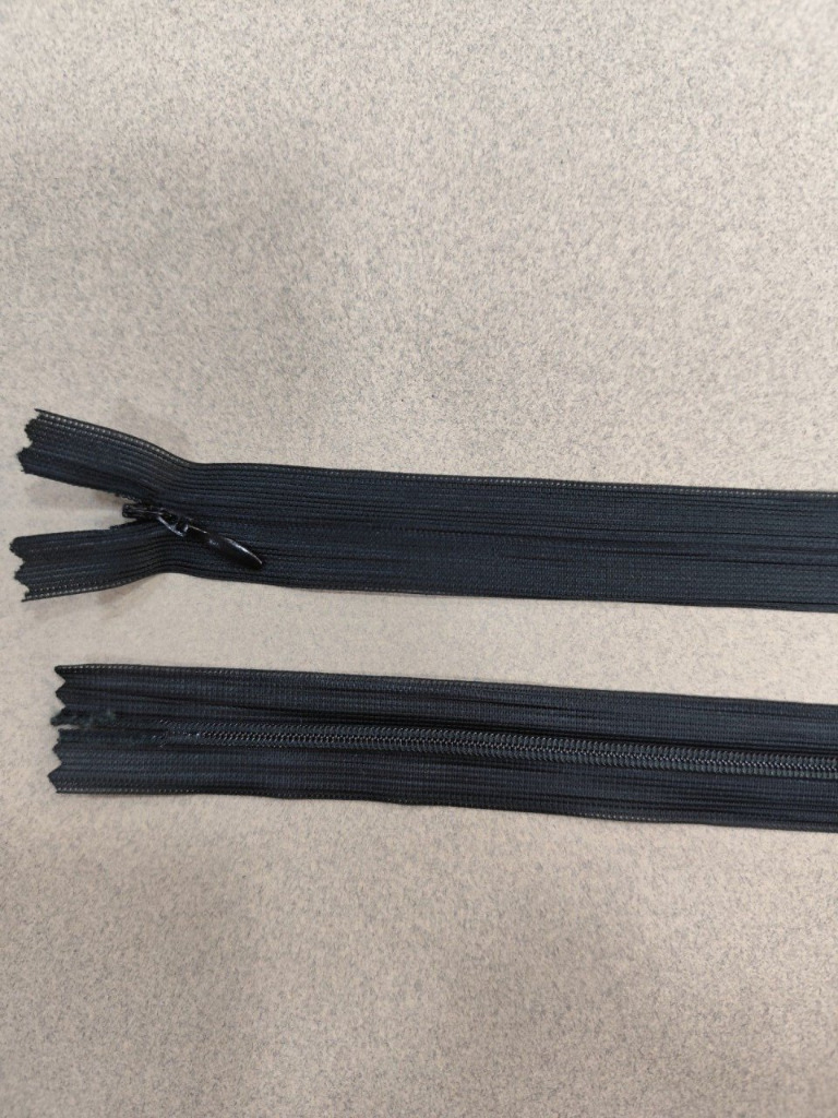 Fermeture invisible 20 cm noir 100 pcs