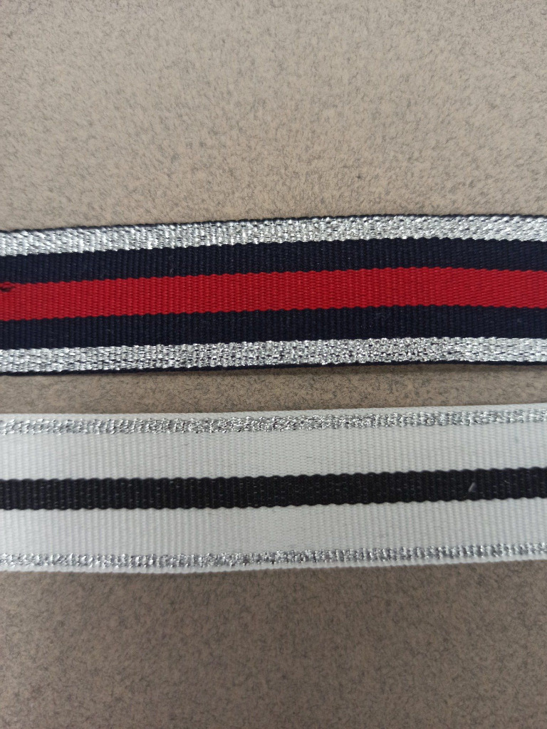 Grosgrain fantaisie rayé lurex