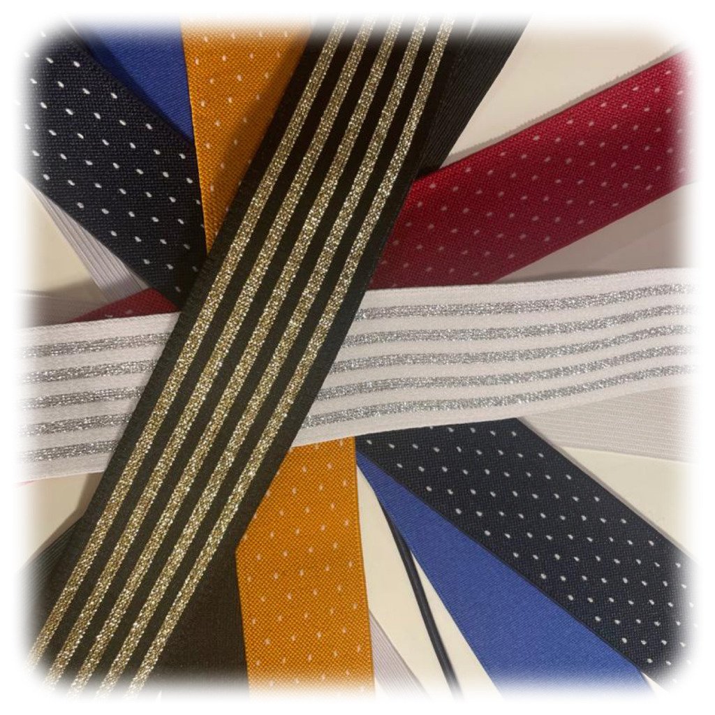 élastique fantaisie rayure pois au mètre