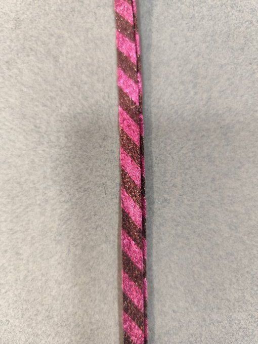 Biais lurex fuchsia et cuivre 10 mm vendu au mètre – Axe Mode Paris
