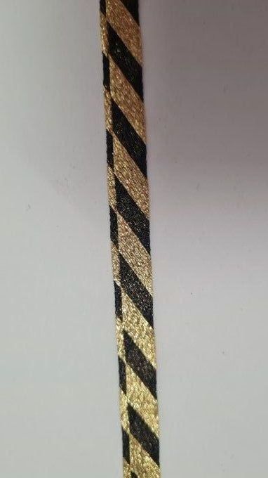 Biais lurex noir et doré 10 mm vendu au mètre – Axe Mode Paris