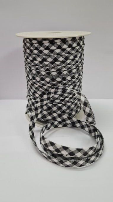 biais coton vichy noir et blanc _ axe mode accessoires