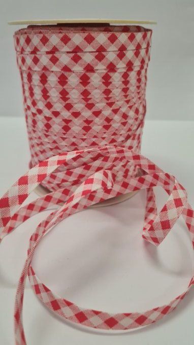 biais coton vichy rouge et blanc _ axe mode accessoires
