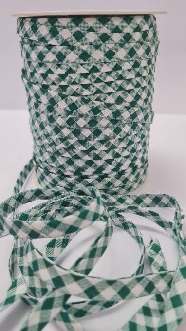 biais coton vichy vert et blanc _ axe mode accessoires