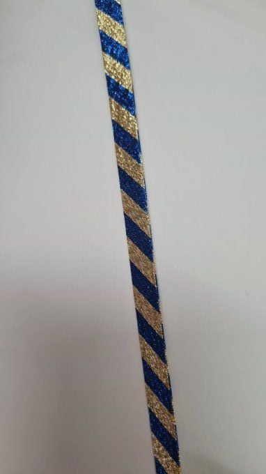 Biais  lurex  doré bleu au mètre