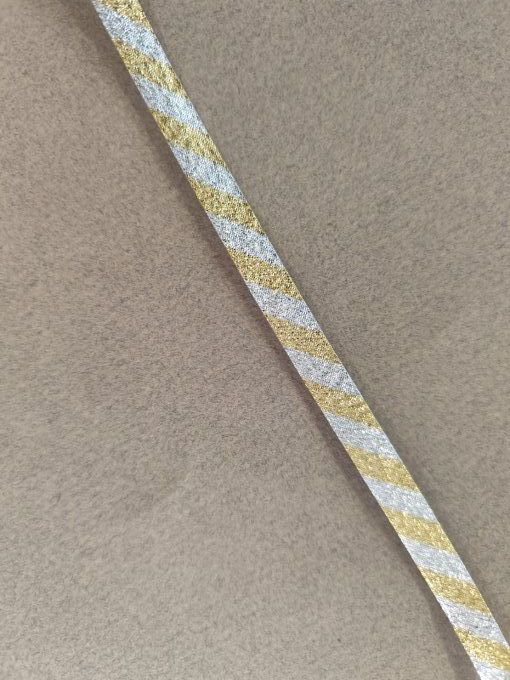 Biais  lurex doré argenté  au mètre