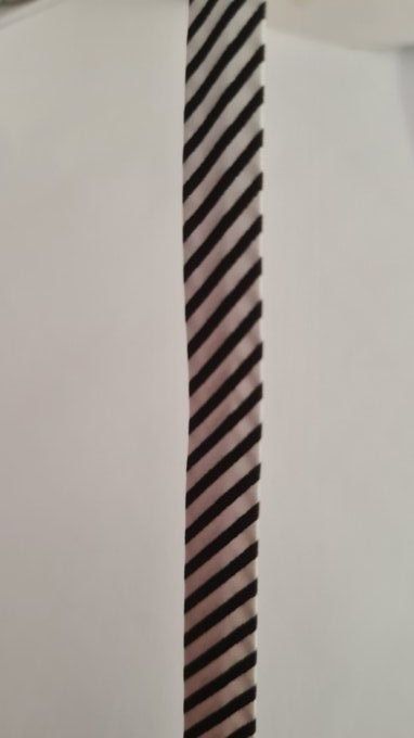 Biais satin marine/blanc au mètre