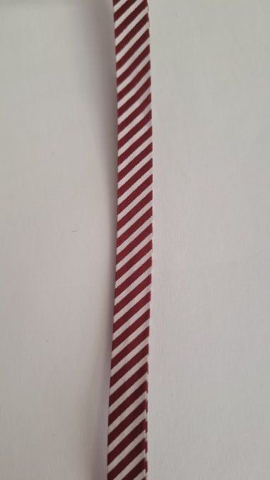Biais satin bordeaux/blanc au mètre