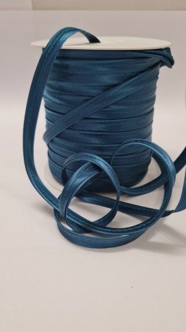 Passepoil satin bleu canard au mètre