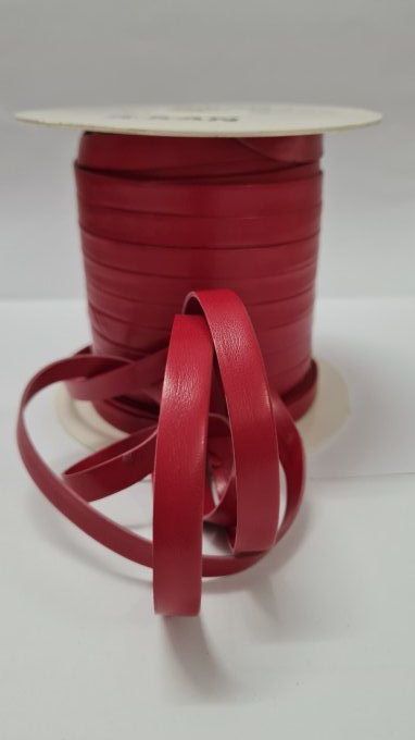 Biais imitation cuir rouge au mètre