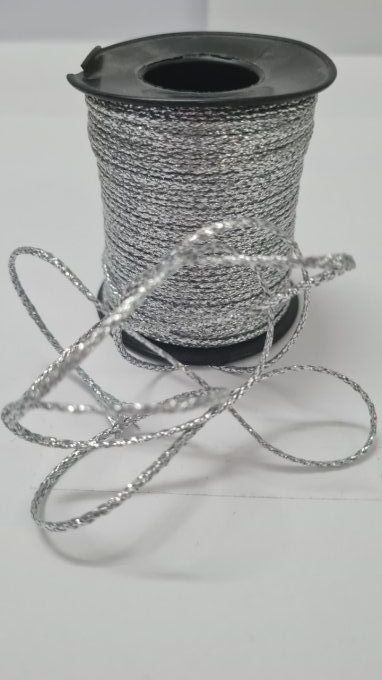 Cordon argent 1 mm au mètre