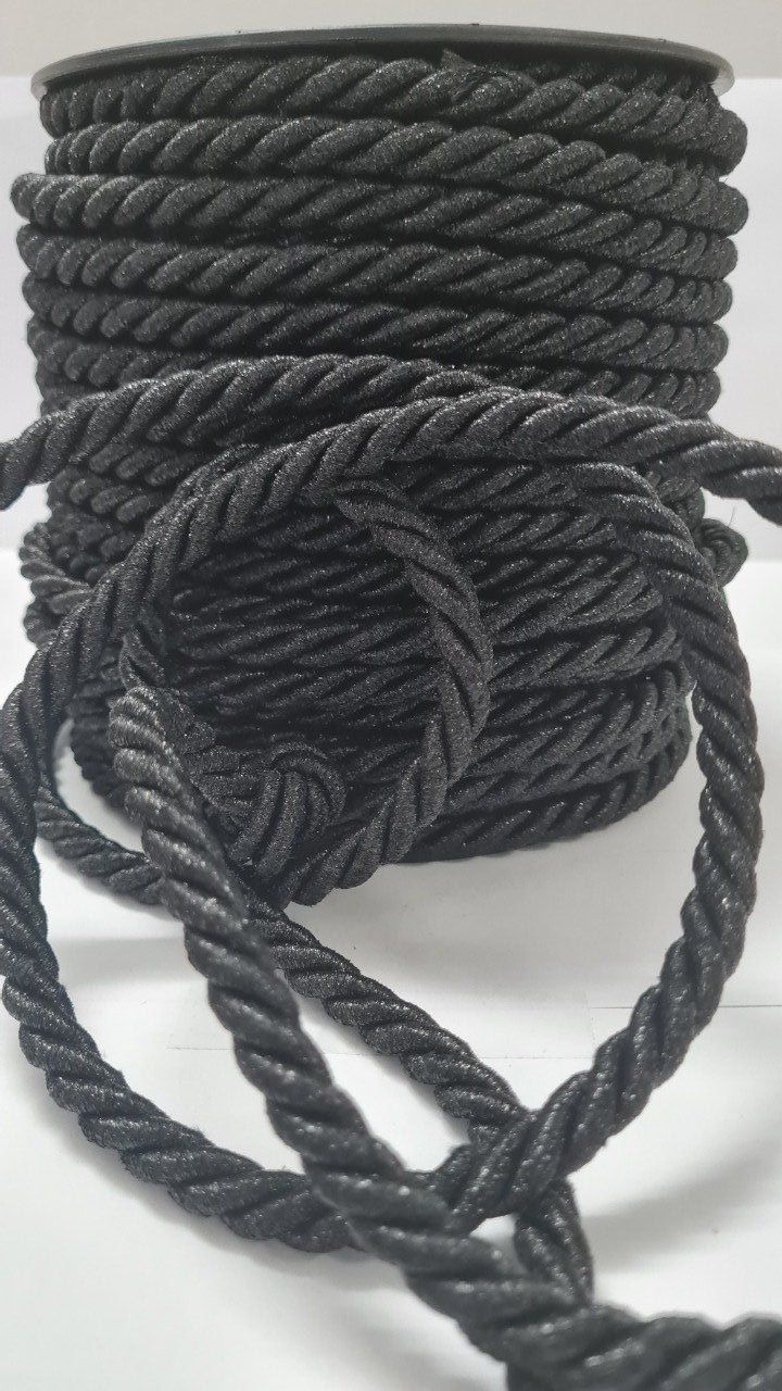 Cordon lurex 10 mm noir