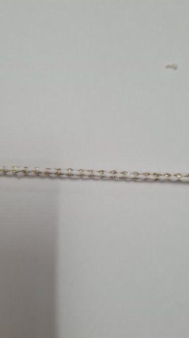Cordon coton blanc / doré 3 mm au mètre