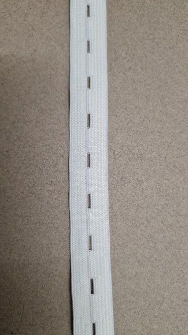Élastique boutonnière 20 mm blanc au mètre