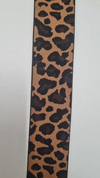 Elastique léopard  40mm  au mètre