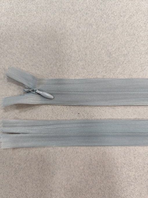 Fermeture éclair invisible gris souris à la pièce