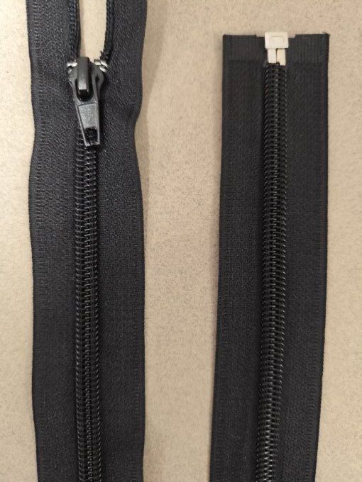 Fermeture noire spirale maille 5 séparable 55cm  à la pièce