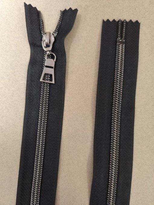 Fermeture noire spirale maille 5 - 15 cm à la pièce