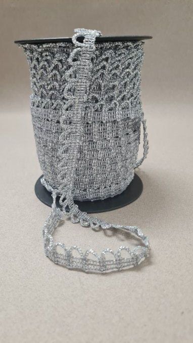 Galon boutonnière argenté au mètre