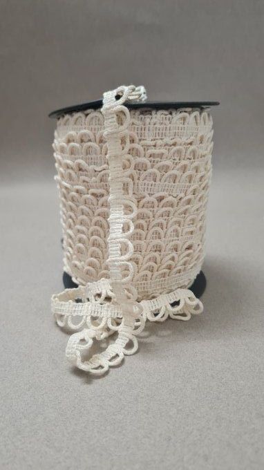 Galon boutonnière coton écru au mètre