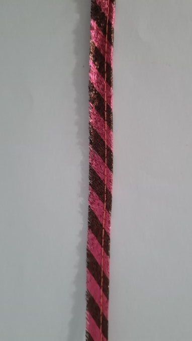 Passepoil lurex fuchsia / cuivré au mètre