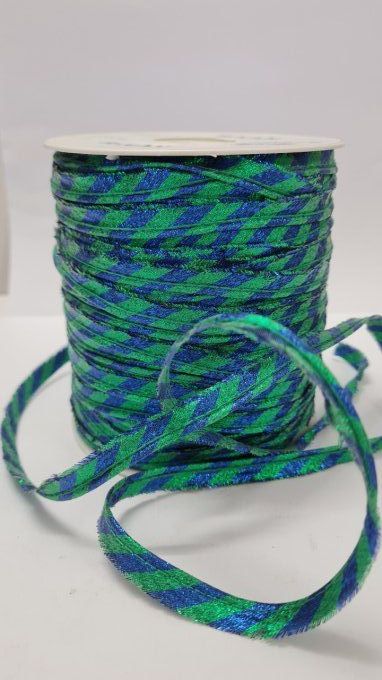 Passepoil lurex vert / bleu au mètre