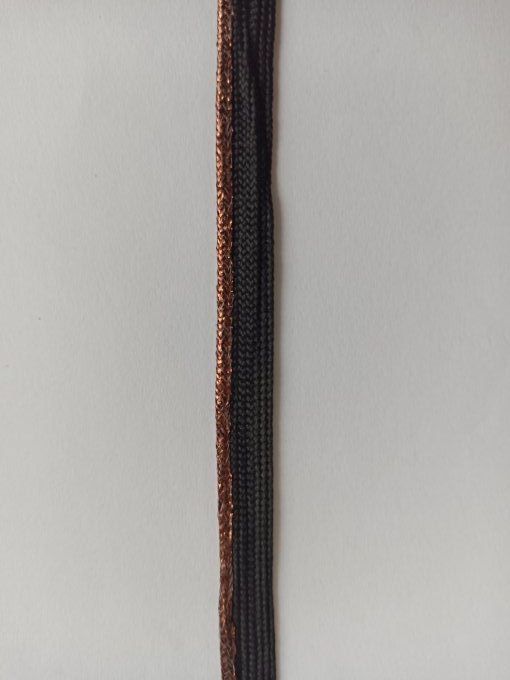 Passepoil noir cuivré au mètre