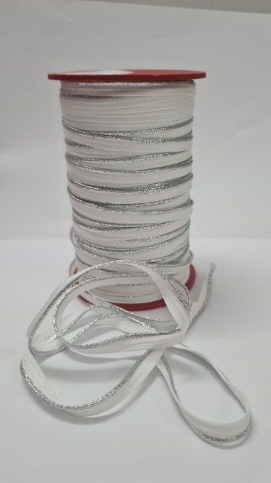 Passepoil  blanc argent au mètre