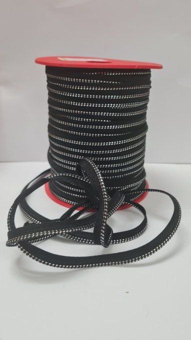 Passepoil  noir argenté au mètre