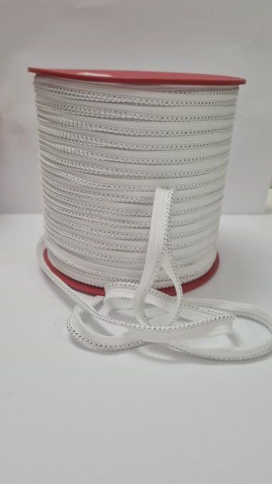 Passepoil  blanc argenté au mètre