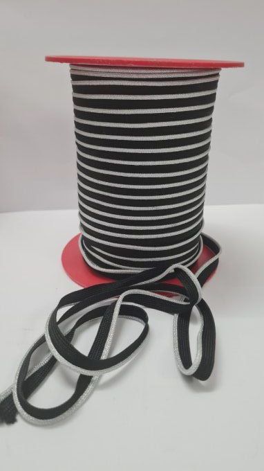 Passepoil  noir argenté au mètre