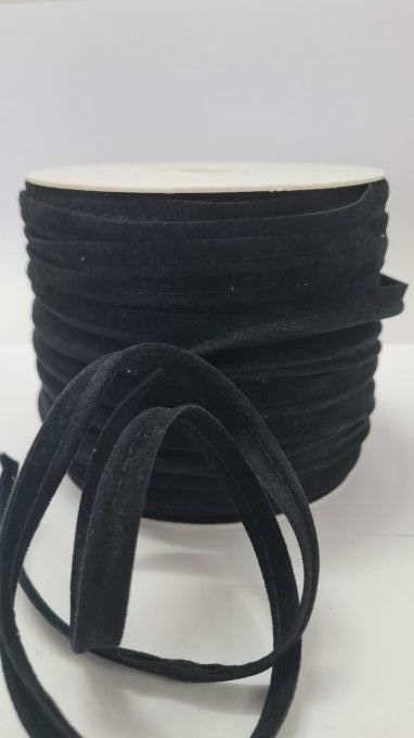Passepoil imitation daim noir au mètre