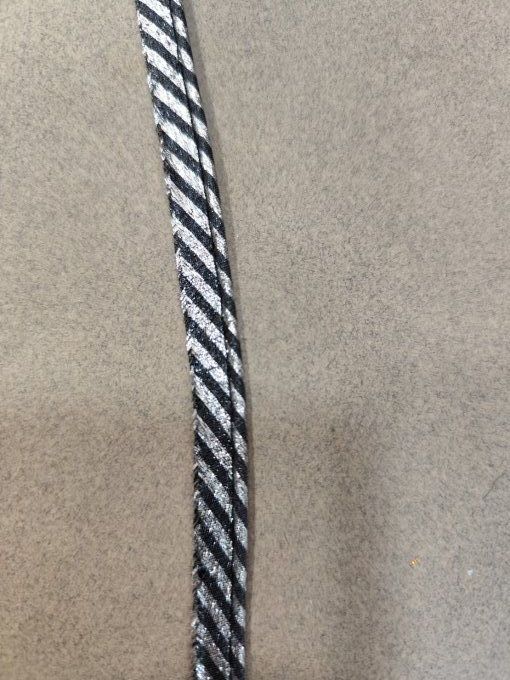 passepoil-lurex-noir-argent-au-mètre - -