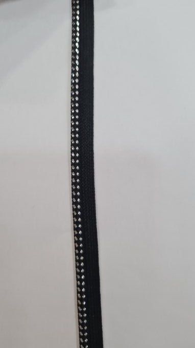 Passepoil  noir argenté au mètre