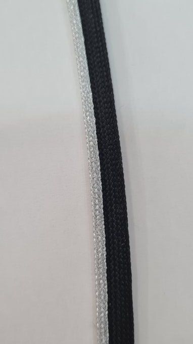 Passepoil  noir argenté au mètre