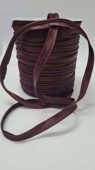 Passepoil satin prune au mètre