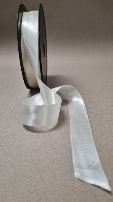 Ruban satin Blanc cassé au mètre
