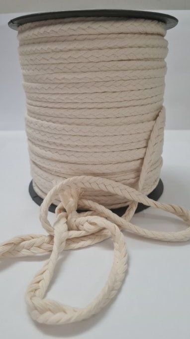 Tresse plate écru de 10 mm vendue au mètre