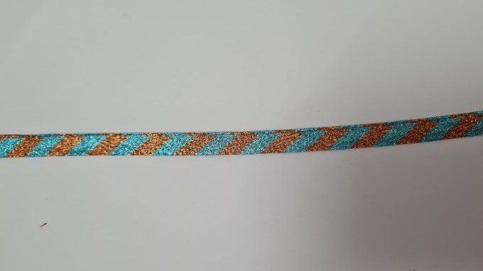 Biais  lurex ciel cuivré au mètre