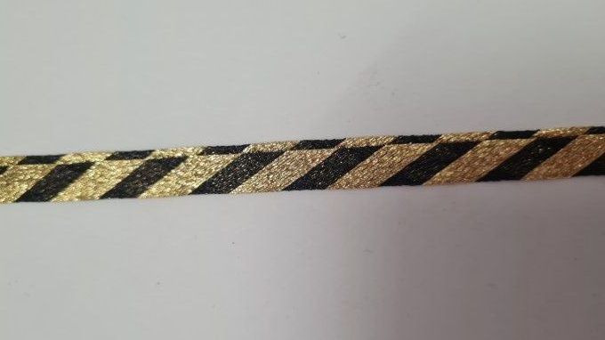 Biais  lurex  noir doré  au mètre