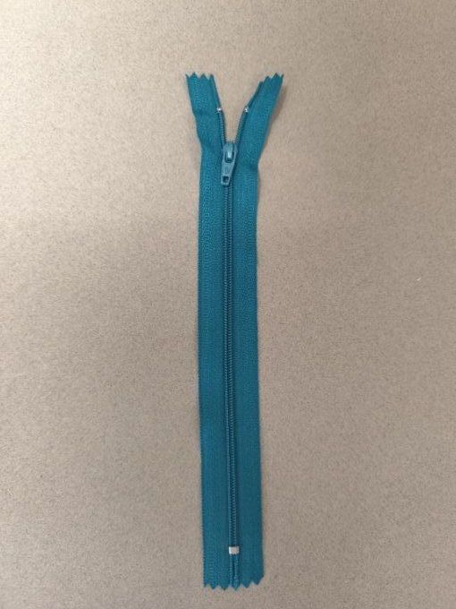 Fermetures éclair nylon bleu canard à la pièce