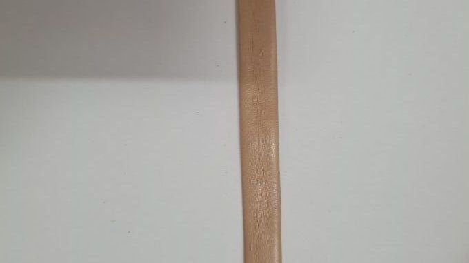 Biais simili cuir beige pré-plié 10 mm, vendu au mètre