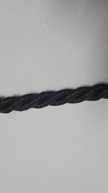 Cordon coton argent / doré 7 mm au mètre