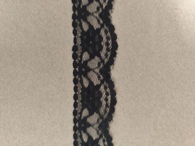 Dentelle nylon 30 mm noire au mètre 
