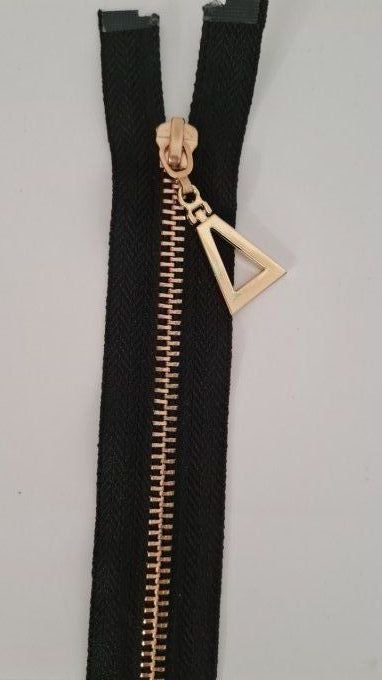 Fermeture métal 50cm séparable curseur triangle à la pièce