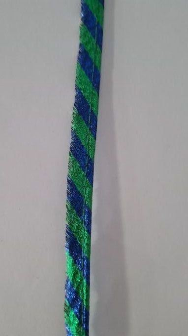 Passepoil lurex vert / bleu au mètre