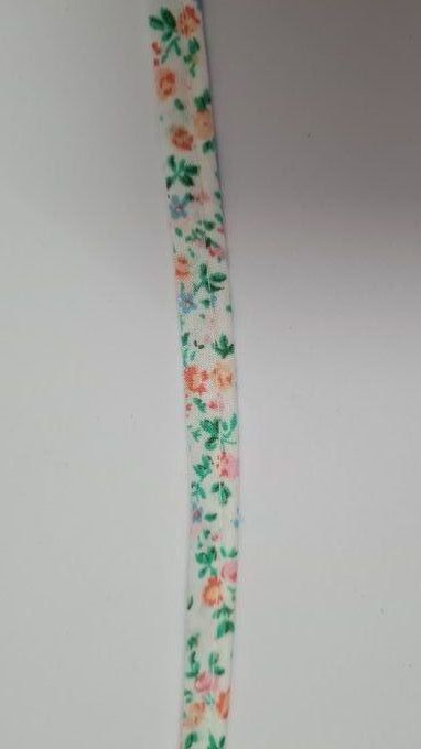 Passepoil coton fleuri orange au mètre