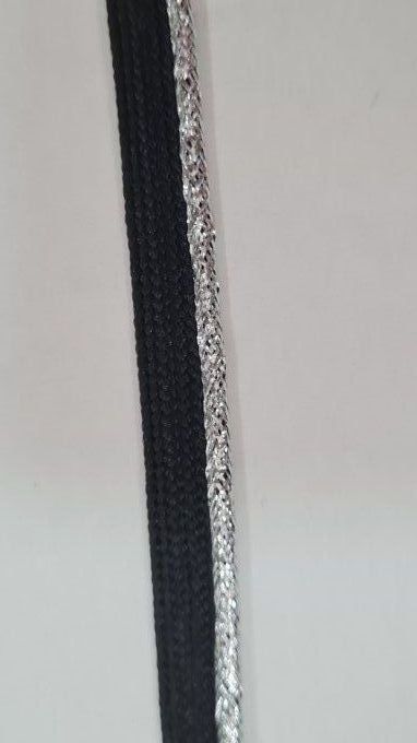 Passepoil  noir argenté au mètre