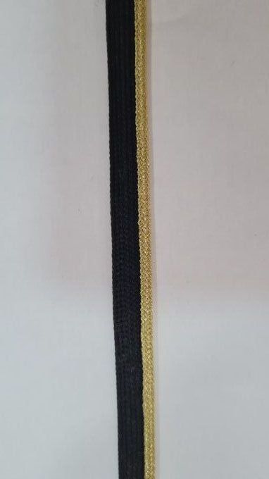 Passepoil  noir doré au mètre